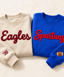 Chenille Yarn Embroidered Sweatshirt - front view