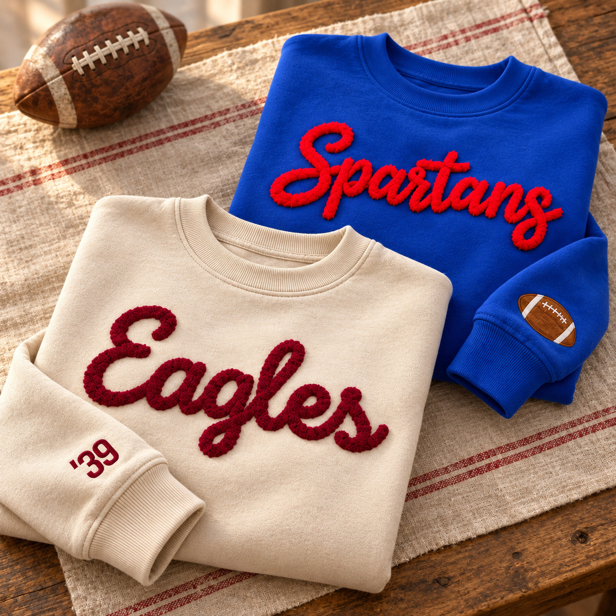 Chenille Yarn Embroidered Sweatshirt - sleeve detail