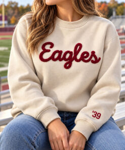 Chenille Yarn Embroidered Sweatshirt - game day outfit