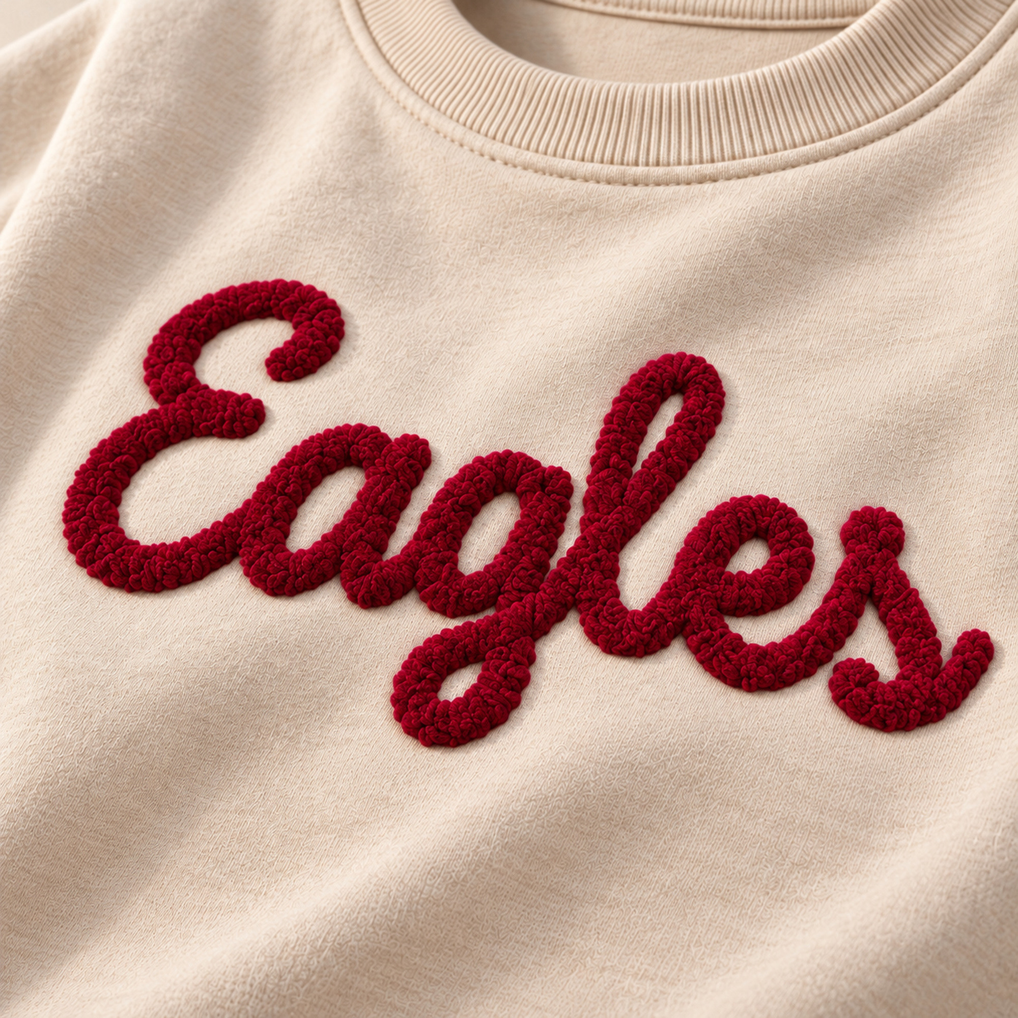 Chenille Yarn Embroidered Sweatshirt - size chart