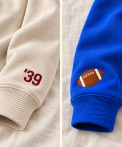 Chenille Yarn Embroidered Sweatshirt - yarn texture detail