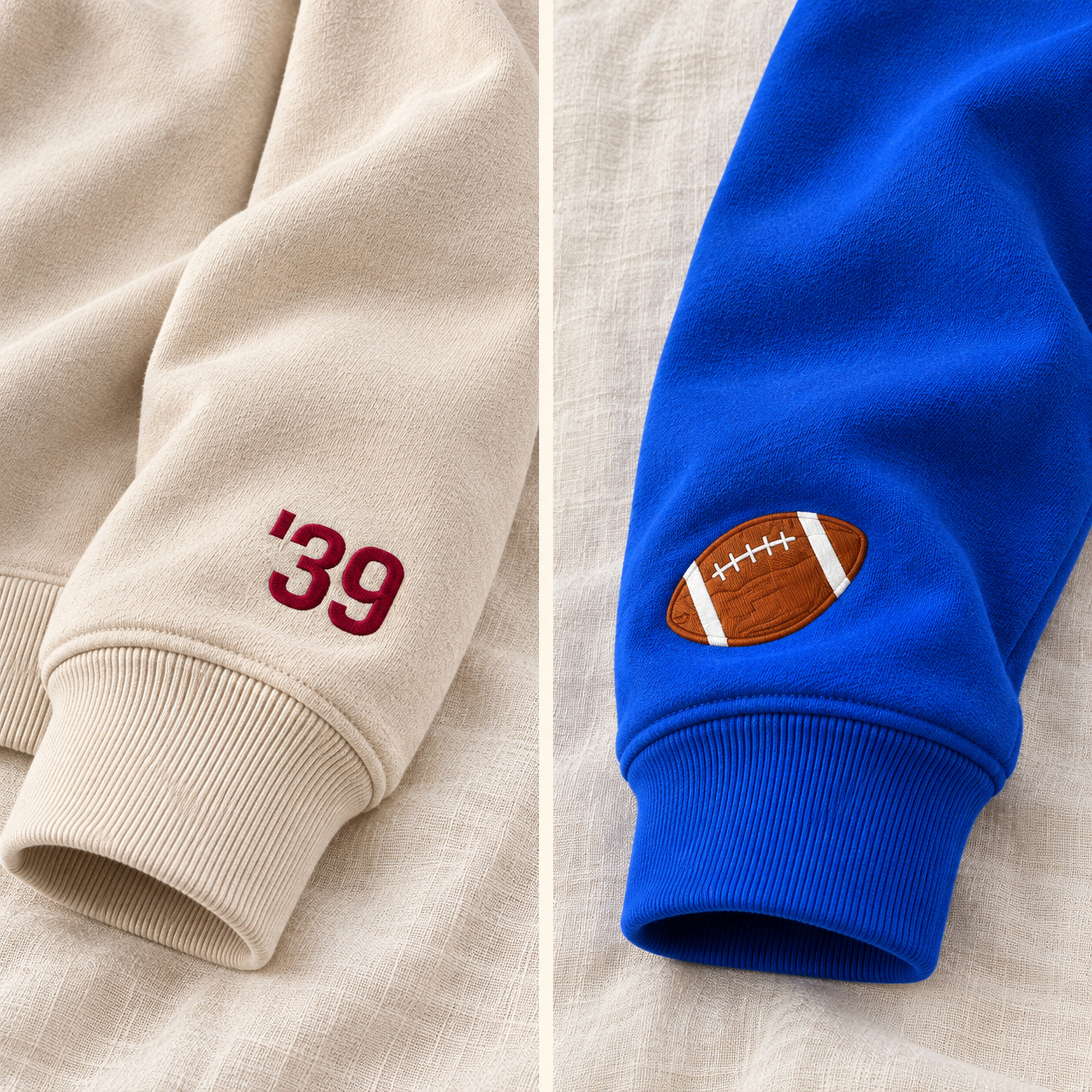 Chenille Yarn Embroidered Sweatshirt - yarn texture detail